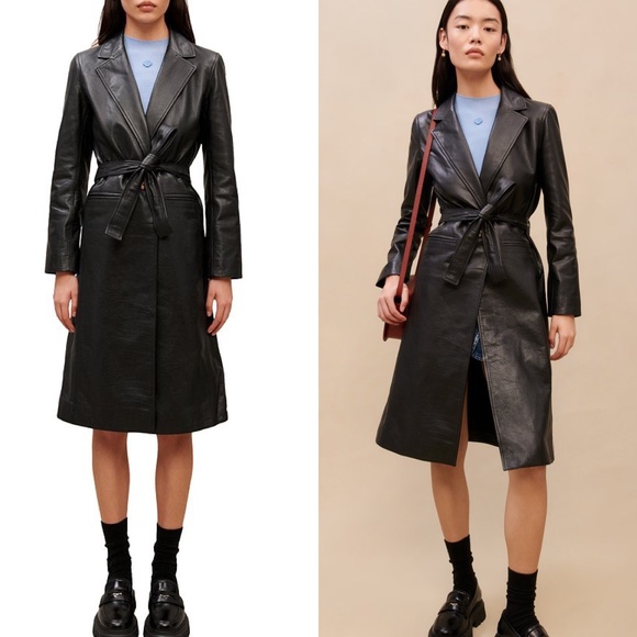 Maje Grenchir black leather trench coat FINAL PRICE NO OFFERS CONSIDERED - Picture 3 of 12